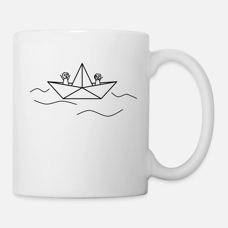 Bateau en papier - Mug blanc - blanc