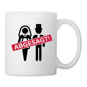 Abgesagt! (Absage / Hochzeit / Brautpaar) - Tasse - Weiß - Rechts