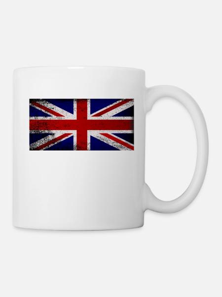 Grunge Union Jack Flagge - Tasse - Weiß