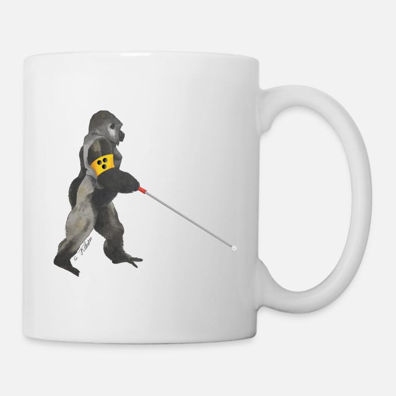 blinder Gorilla - Tasse - Weiß