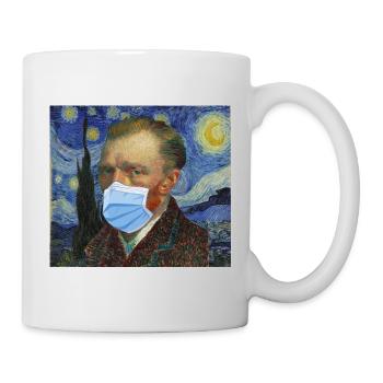 Restez à la maison Van Gogh - Mug blanc - blanc - Droite