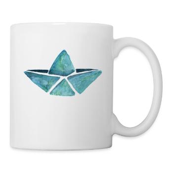 Paper boat Paper ship Watercolor Maritime gift - Mug - white - Right