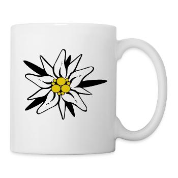 Edelweiss flower black yellow - Mug - white - Right