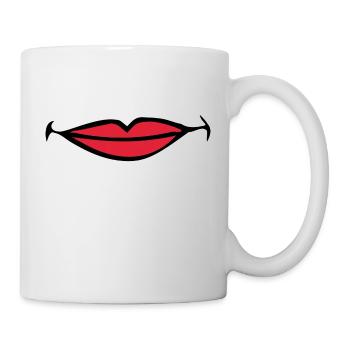 Üppige Lippen - schöne Lippen - Tasse - Weiß - Rechts