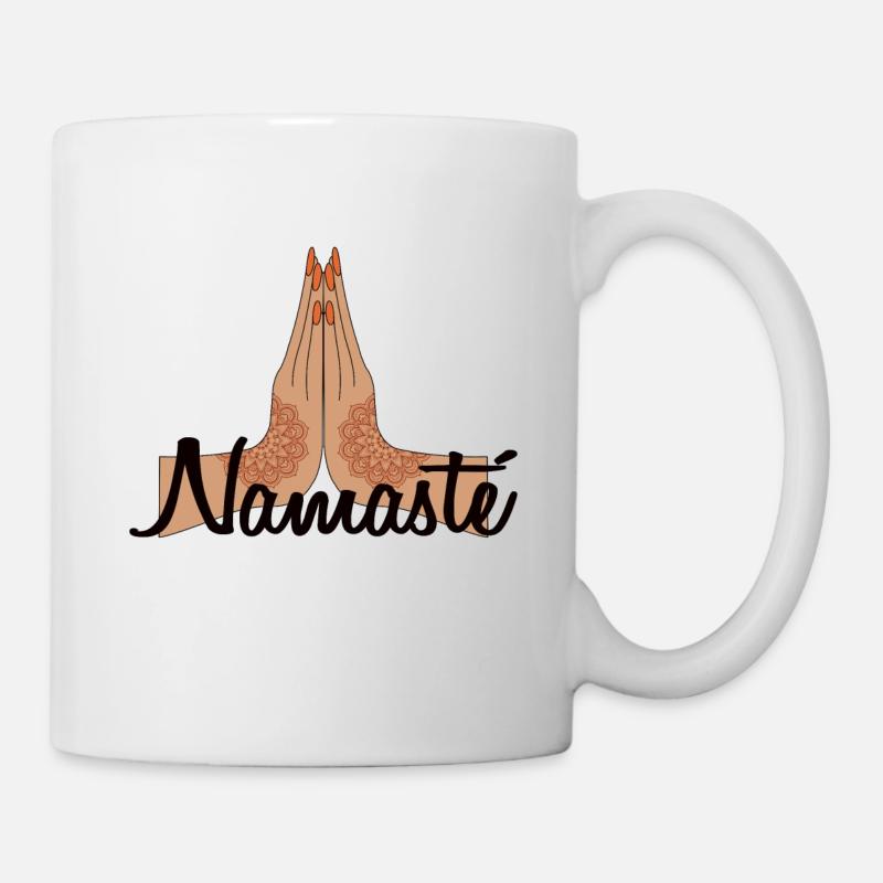Namaste Henné Bouddhisme Bouddhisme Zen Yoga Chakra - Mug blanc - blanc