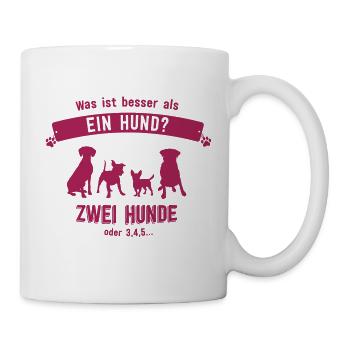 Zwei Hunde - Tasse - Weiß - Rechts