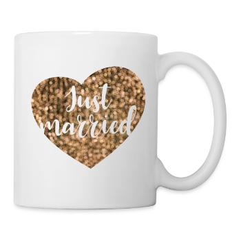 just married heart glam - Mug - white - Right