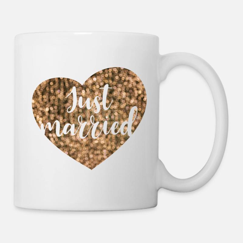 juste marié coeur glam - Mug blanc - blanc