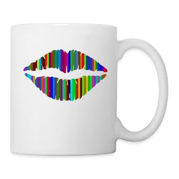 Küsse und farbige Lippen - Tasse - Weiß - Rechts