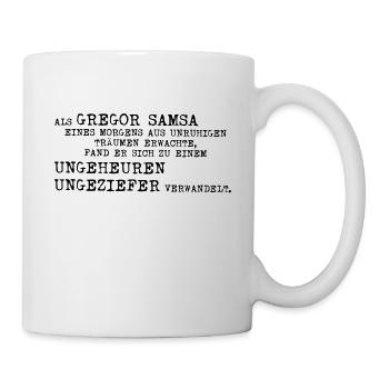 Franz Kafka Gregor Samsa Verwandlung Ungeziefer - Tasse - Weiß - Rechts