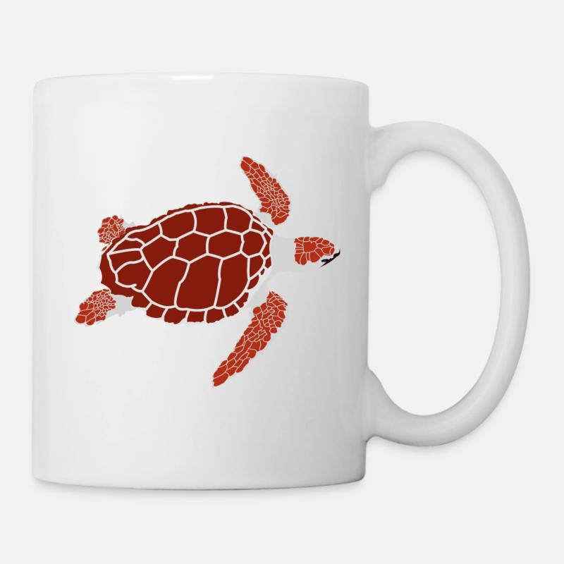 Schildkröte (rot) - Tasse - Weiß