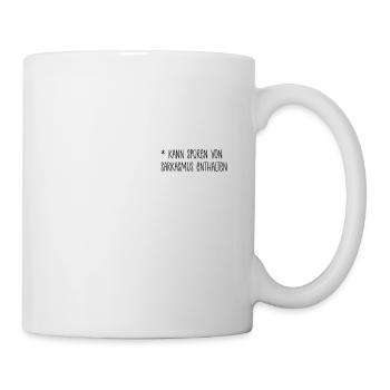Spuren von Sarkasmus Ironie Witz lustig Spruch - Tasse - Weiß - Rechts