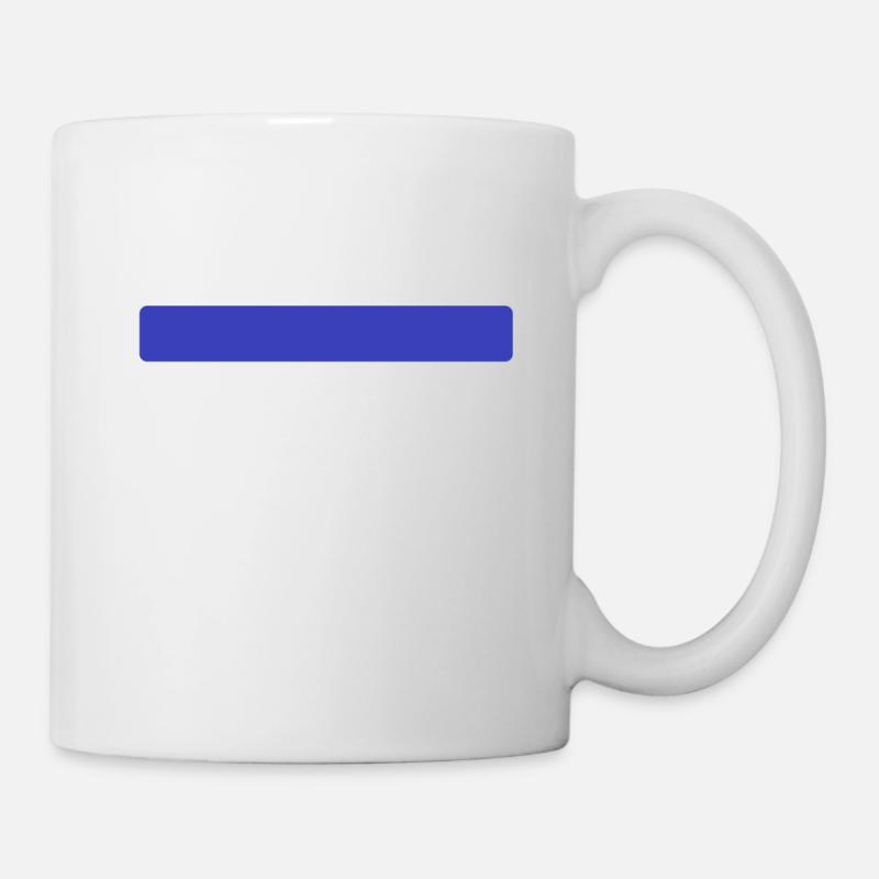 Blauer Streifen - Tasse - Weiß