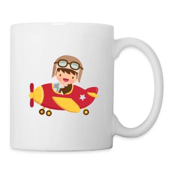Netter Fliegerpilotjunge - Tasse - Weiß - Rechts