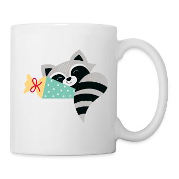 Waschbär Schulkind - Tasse - Weiß - Rechts