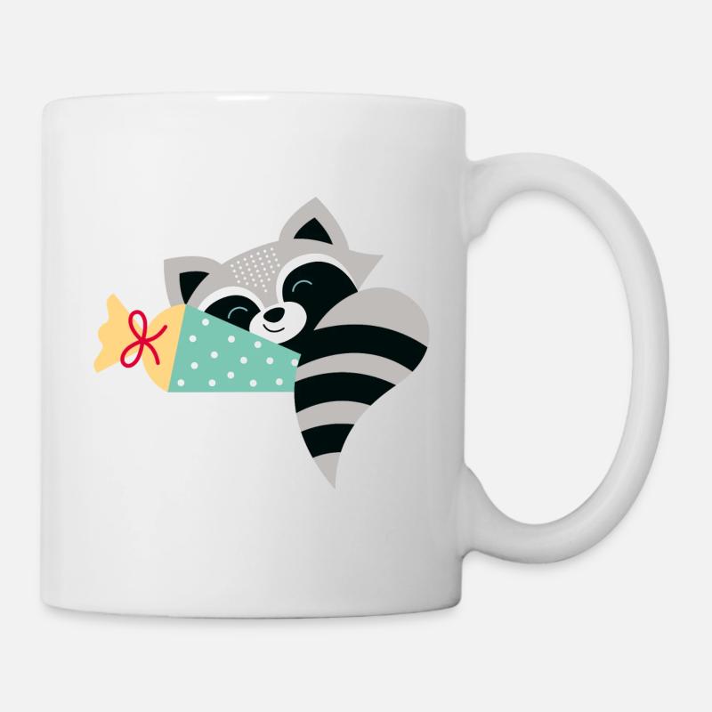 Raccoon Schoolchild - Mug - white