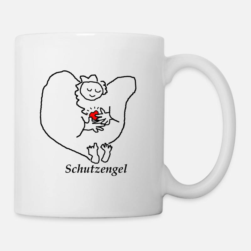 Schutzengel mit Herz - Tasse - Weiß