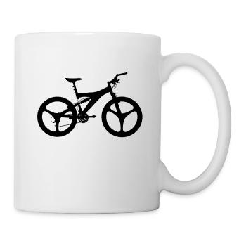 Mountainbike, Fahrrad, Geländerad, Bergfahrrad - Tasse - Weiß - Rechts