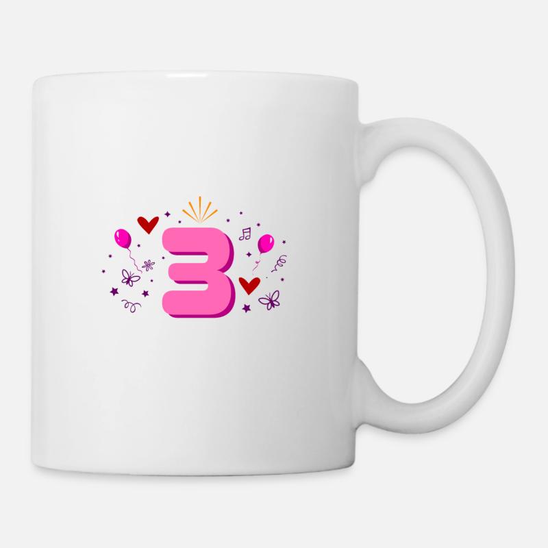 3. Geburtstag Mädchen - Tasse - Weiß