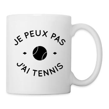 Je peux pas j'ai Tennis - Mug blanc - blanc - Droite