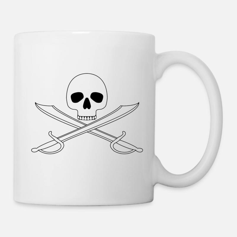 Drapeau pirate Jolly Roger - Mug blanc - blanc