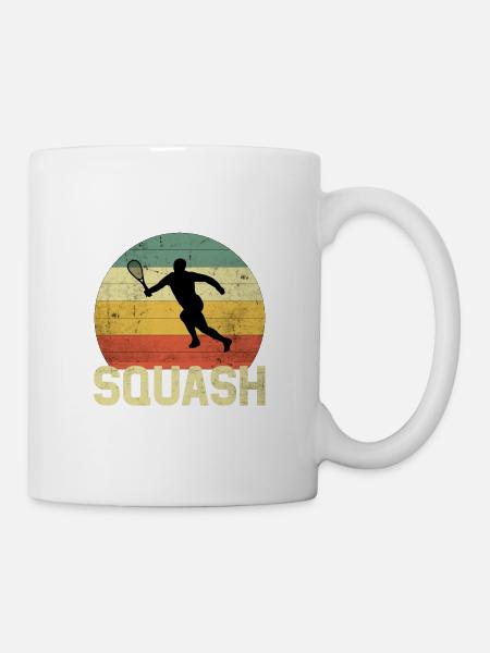 Silhouette de courge | Joueur de squash squash vintage - Mug blanc - blanc