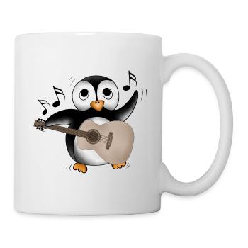 Pinguin Gitarre - Tasse - Weiß - Rechts