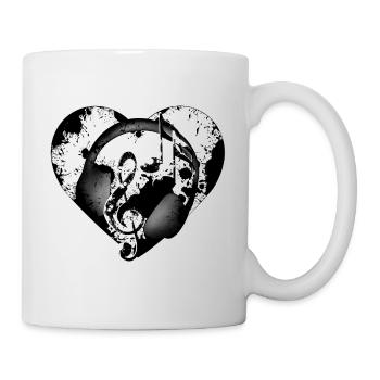 Kopfhörer Herz - Tasse - Weiß - Rechts