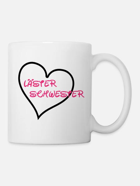 Läster Schwester Herz - Tasse - Weiß