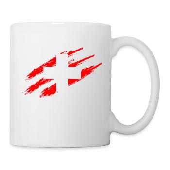 Switzerland flag scratches claws cut scratch marks CH - Mug - white - Right