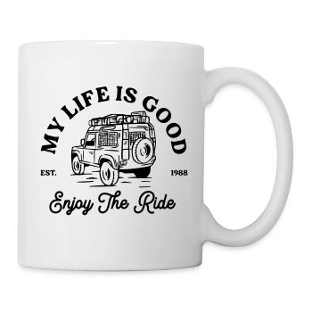 Hand Drawn Jeep Offroad Vintage - Tasse - Weiß - Rechts