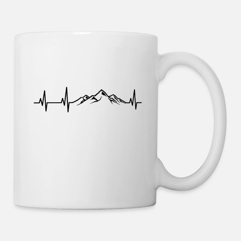 Herzschlag Berge - Tasse - Weiß