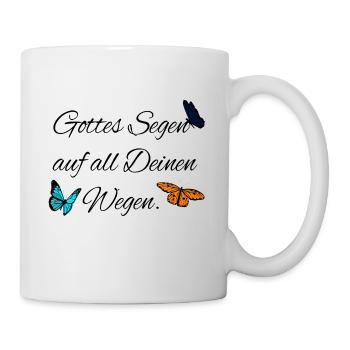 Gottes Segen Segensspruch Taufe Hochzeit Gläubige - Tasse - Weiß - Rechts