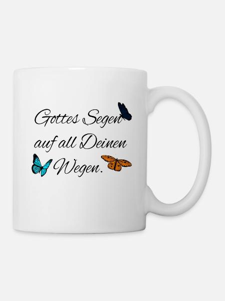 Gottes Segen Segensspruch Taufe Hochzeit Gläubige - Tasse - Weiß
