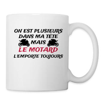 on est plusieurs dans ma tête mais le motard - Mug blanc - blanc - Droite