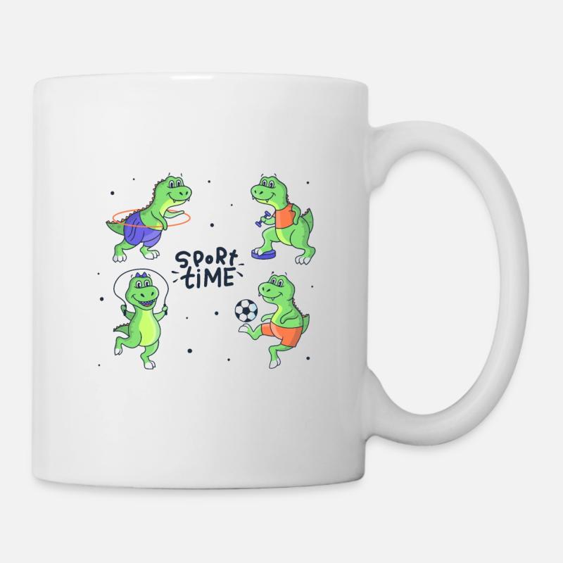 Sport temps dinosaure sport équipe mignon - Mug blanc - blanc
