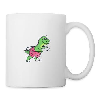 Sport dinosaur jumping rope dino girl - Mug - white - Right