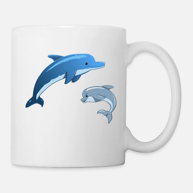 Des dauphins mignons - Mug blanc - blanc