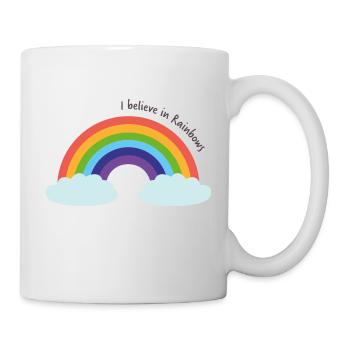 Saying rainbow I believe in rainbows - Mug - white - Right