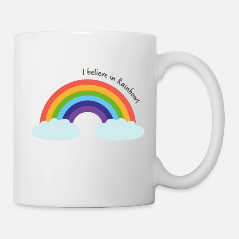 Dire arc-en-ciel, je crois aux arcs-en-ciel - Mug blanc - blanc