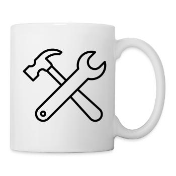 Wrench and hammer - Mug - white - Right
