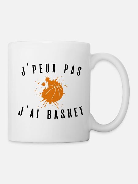 J peux pas j ai basket ballon idée cadeau tshirt - Mug blanc - blanc