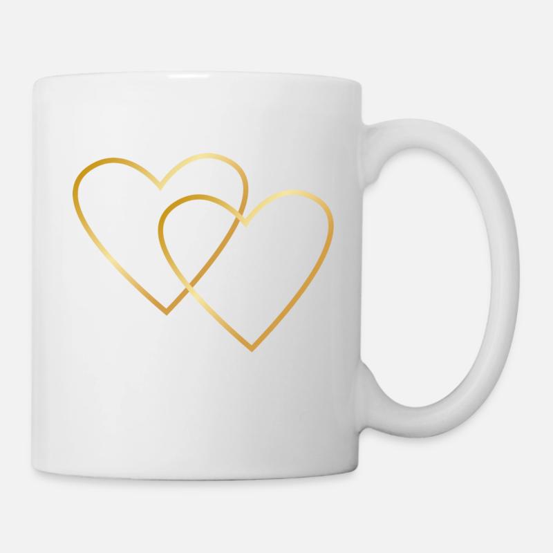 Deux cœurs d’or - Mug blanc - blanc