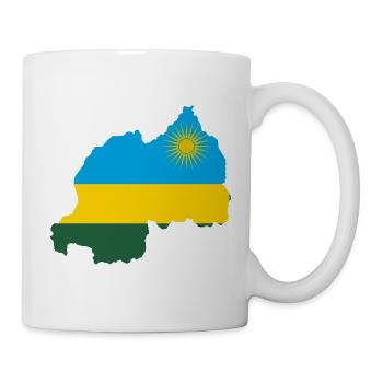 Ruanda Landkarte Fahne Flagge Wappen - Tasse - Weiß - Rechts