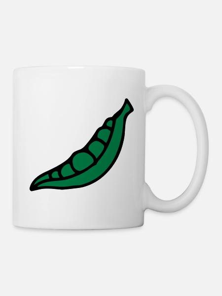 Erbsen Pea pois - Bohne - Tasse - Weiß