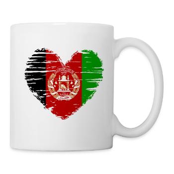 Afghanistan heart flag flag coat of arms - Mug - white - Right