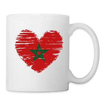 Morocco heart flag flag coat - Mug - white - Right