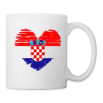 Croatia heart flag flag coat - Mug - white - Right