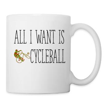 Tout ce que je veux, c'est cycleball rouge vert - Mug blanc - blanc - Droite