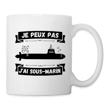 Je peux pas j'ai sous-marin - Mug blanc - blanc - Droite